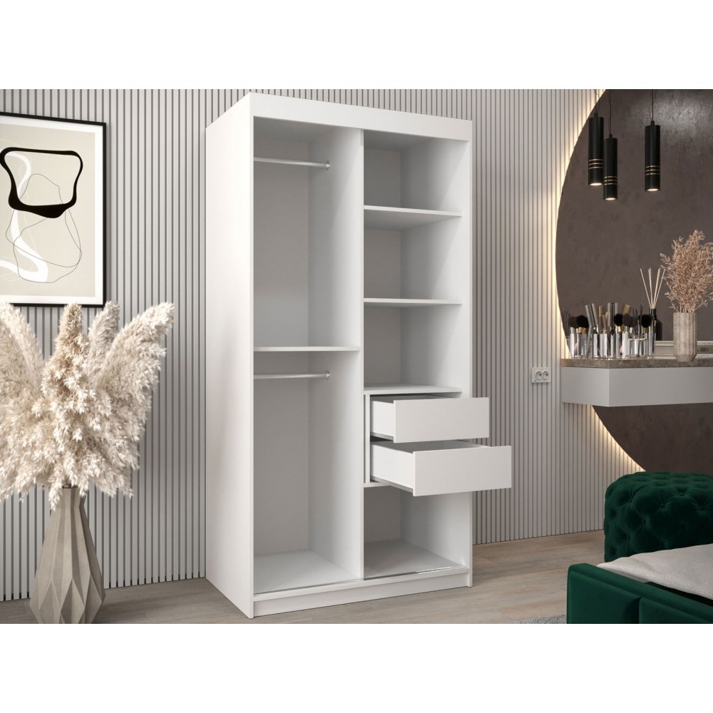 Ντουλάπα Spoti Συρόμενη-Λευκό-Μήκος: 100εκ