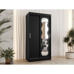 Ντουλάπα Spoti Συρόμενη-Μαύρο-Μήκος: 100εκ