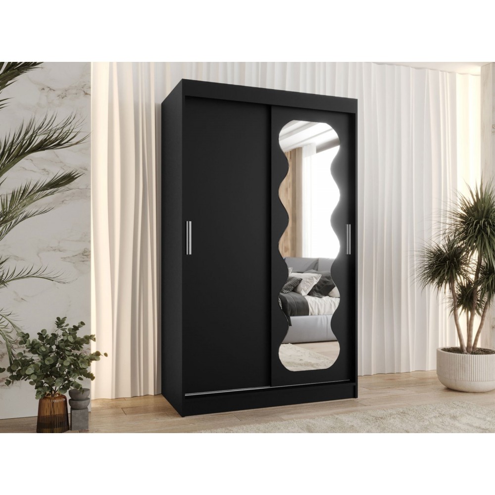 Ντουλάπα Spoti Συρόμενη-Μαύρο-Μήκος: 120εκ