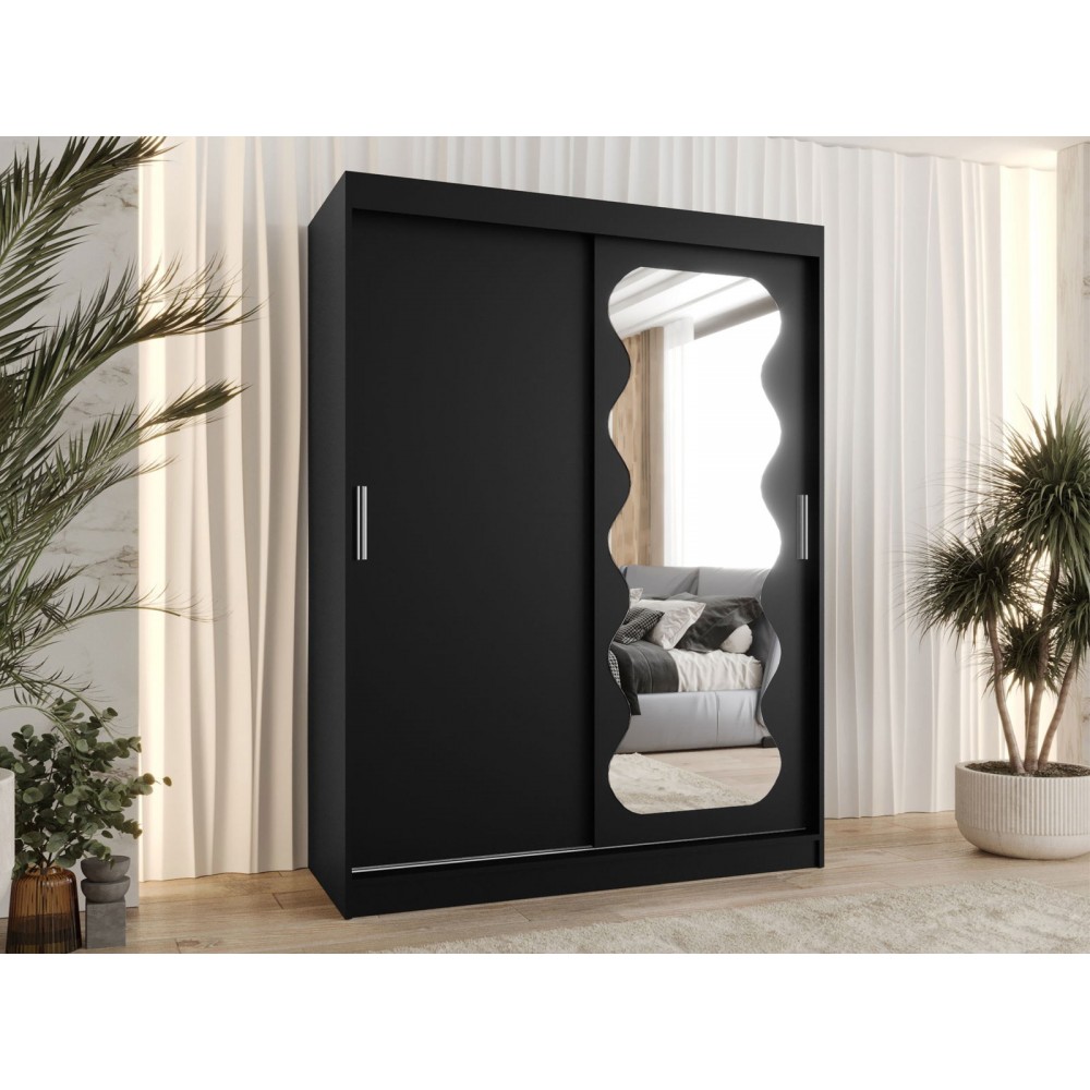 Ντουλάπα Spoti Συρόμενη-Μαύρο-Μήκος: 150εκ