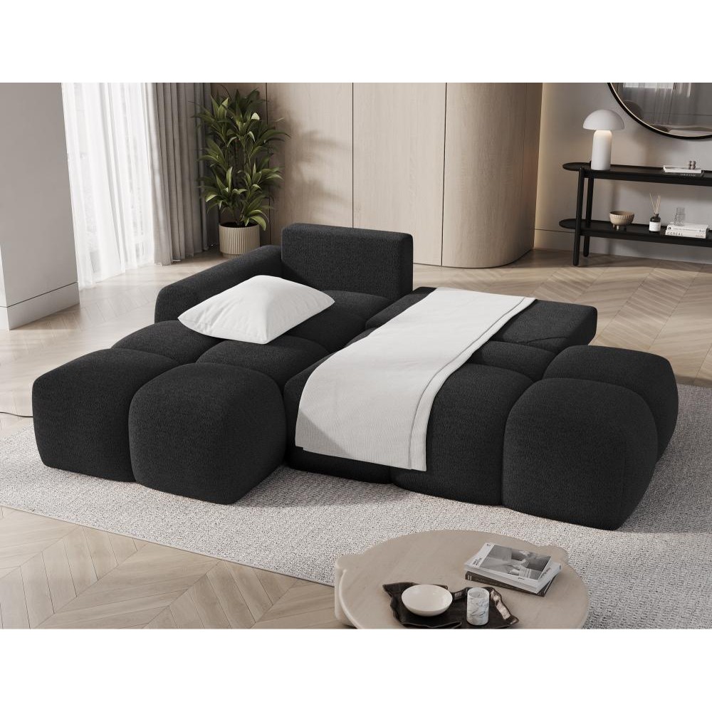 Γωνιακός Καναπές Vitalo-Μαύρο-Αριστερή 227x170x95