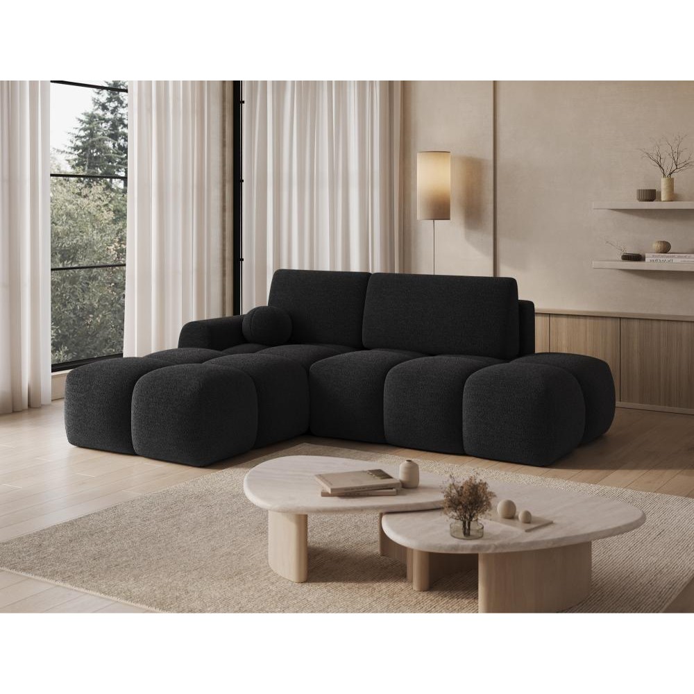 Γωνιακός Καναπές Vitalo-Μαύρο-Αριστερή 227x170x95