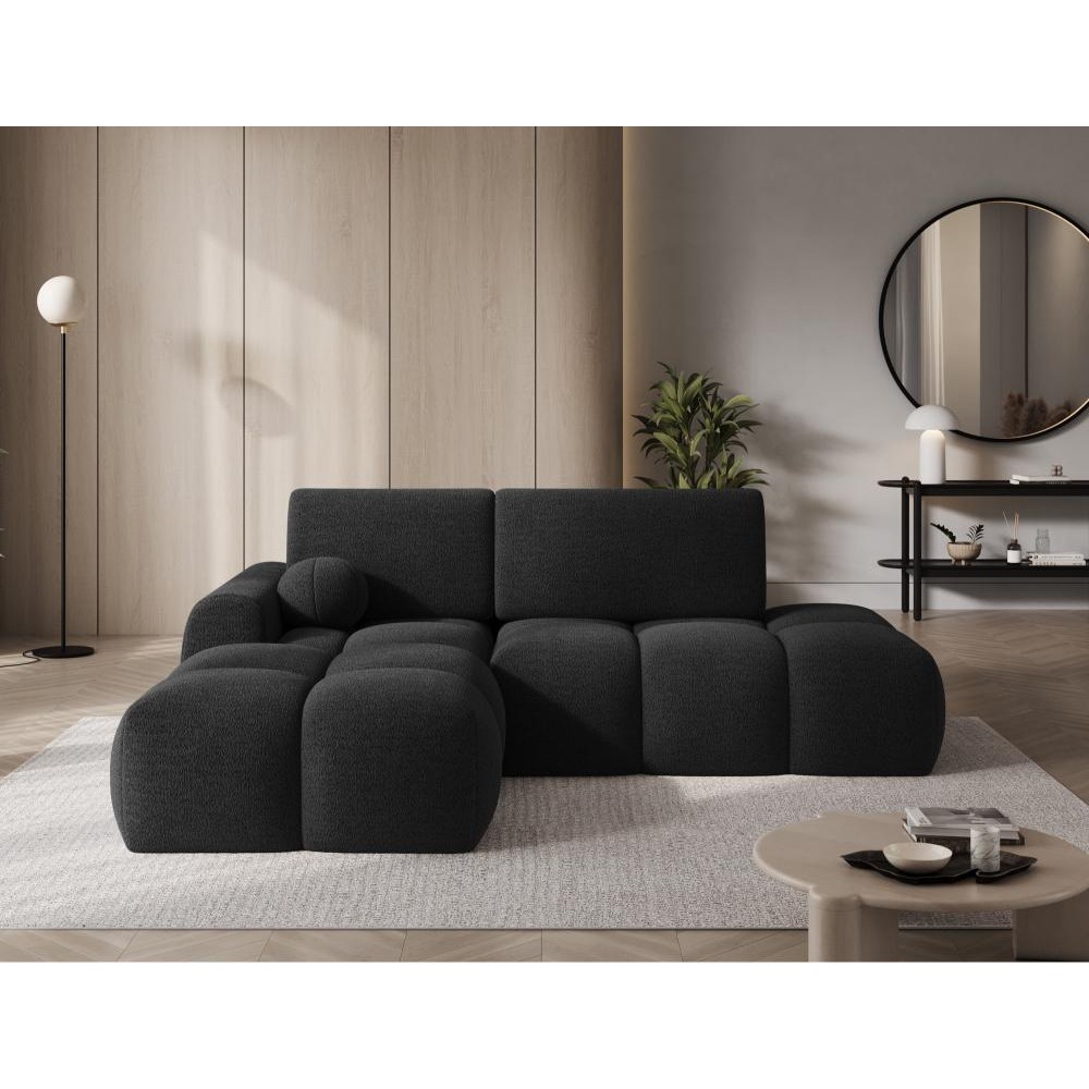 Γωνιακός Καναπές Vitalo-Μαύρο-Αριστερή 227x170x95