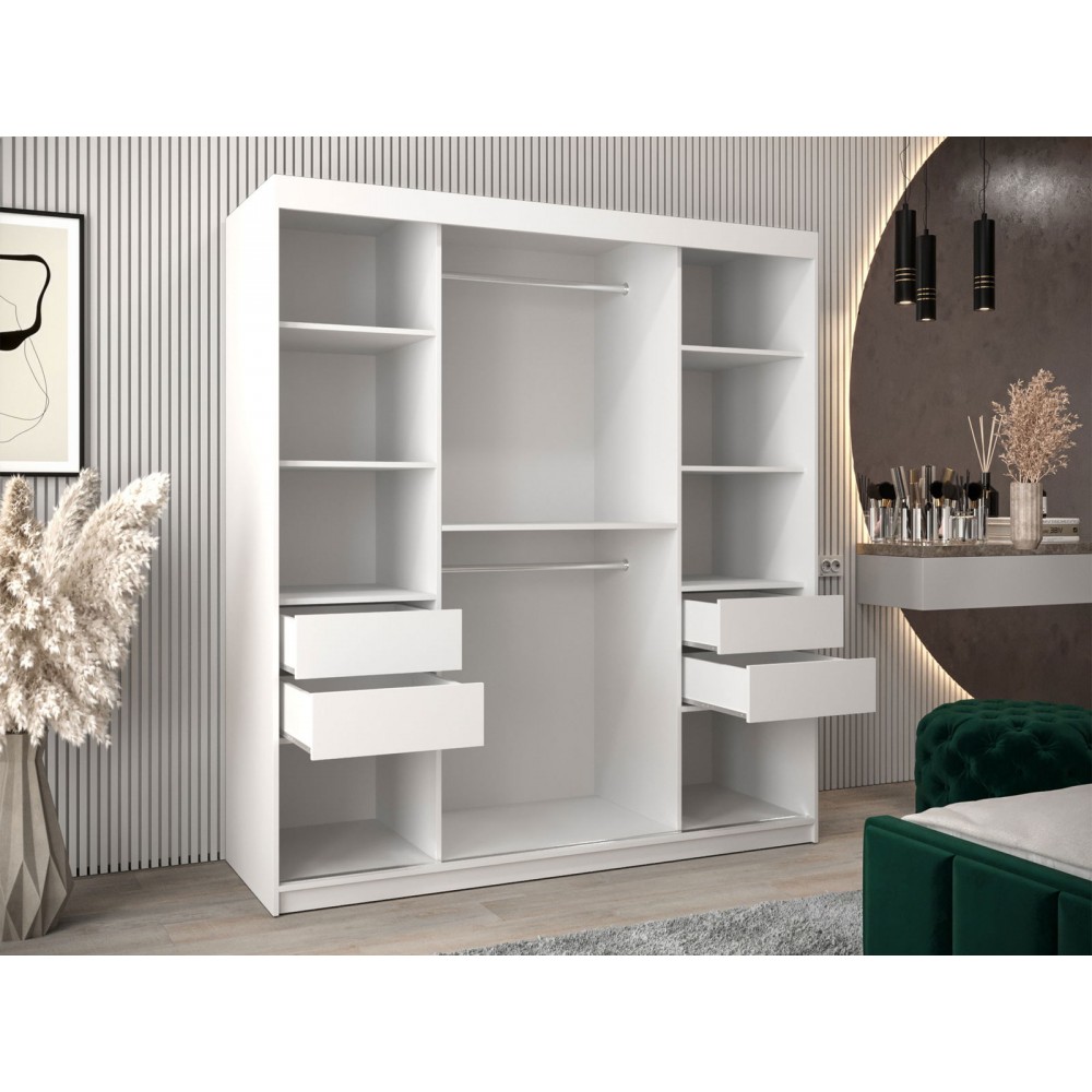 Ντουλάπα Spoti 180 Συρόμενη-Λευκό