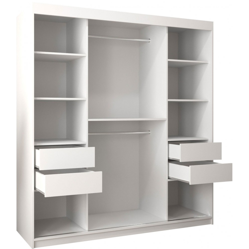 Ντουλάπα Spoti 180 Συρόμενη-Μαύρο