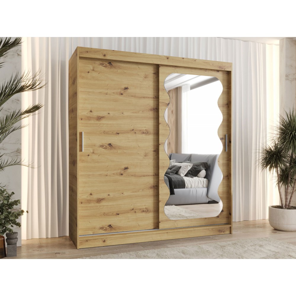 Ντουλάπα Spoti 180 Συρόμενη-Φυσικό