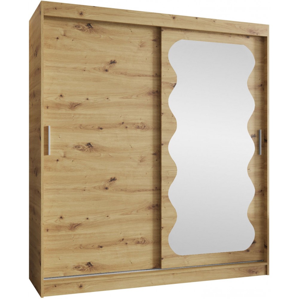 Ντουλάπα Spoti 180 Συρόμενη-Φυσικό