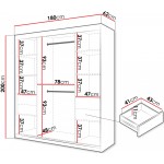 Ντουλάπα Spoti 180 Συρόμενη-Φυσικό