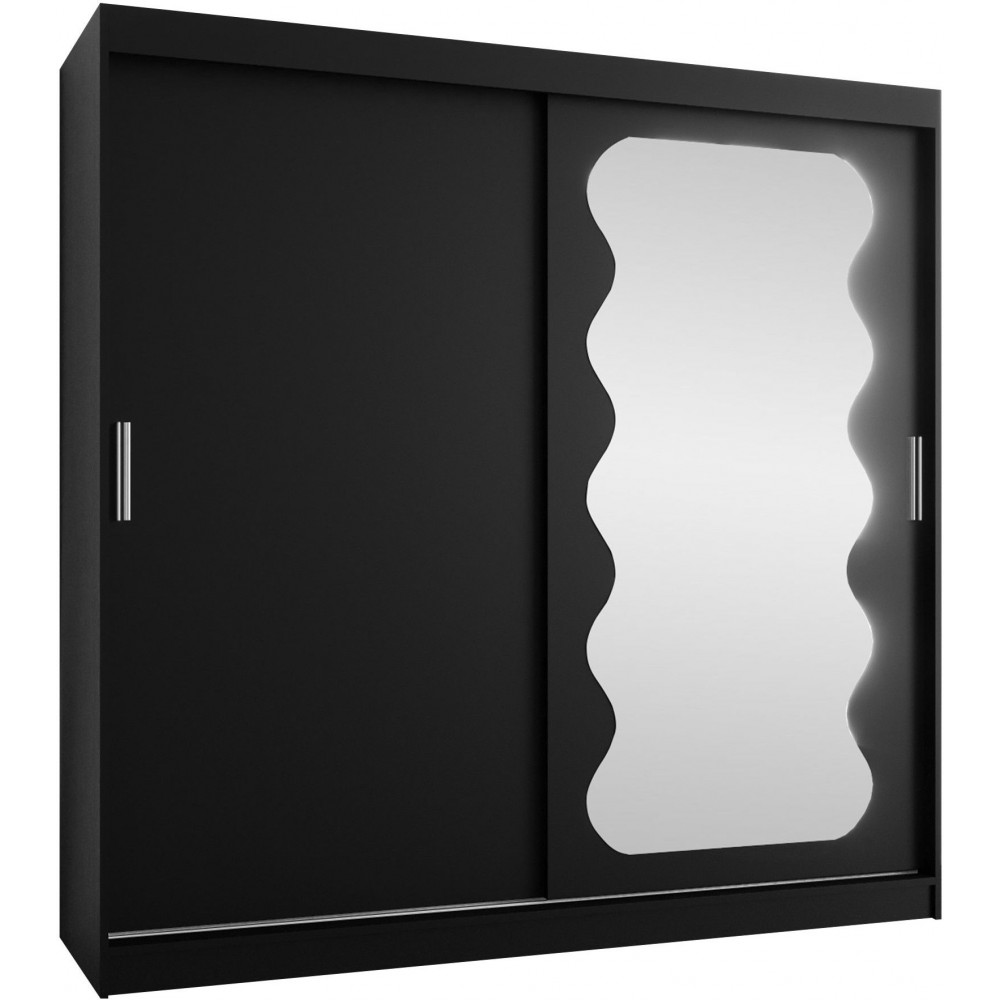 Ντουλάπα Spoti 200 Συρόμενη-Μαύρο