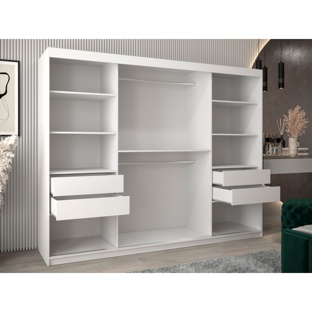 Ντουλάπα Spoti 250 Συρόμενη-Λευκό