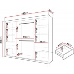 Ντουλάπα Spoti 250 Συρόμενη-Φυσικό