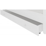 Παιδικό Κρεβάτι Leomari-Λευκό - Καφέ-160 x 80-Με προστατευτικό 144x78x58