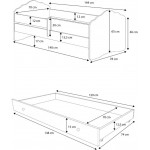 Παιδικό Κρεβάτι Leomari-Ροζ - Λευκό-140 x 70-Χωρίς προστατευτικό 144x78x58