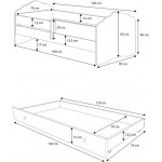 Παιδικό Κρεβάτι Leomari-Ροζ - Λευκό-140 x 70-Με προστατευτικό 144x78x58