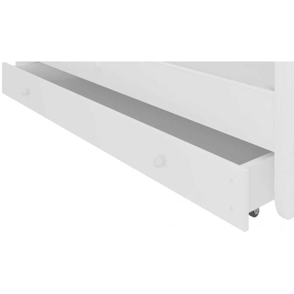 Παιδικό Κρεβάτι Leomari-Ροζ - Λευκό-160 x 80-Χωρίς προστατευτικό 144x78x58