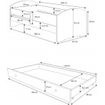Παιδικό Κρεβάτι Belossi-Λευκό-160 x 80-Χωρίς προστατευτικό 144x78x58