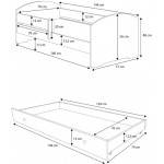 Παιδικό Κρεβάτι Belossi-Ροζ - Λευκό-140 x 70-Με προστατευτικό 144x78x58