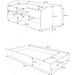 Παιδικό Κρεβάτι Belossi-Ροζ - Λευκό-160 x 80-Με προστατευτικό 144x78x58