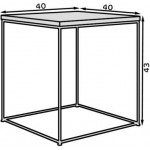 Βοηθητικό τραπεζάκι Dente mini-Μαύρο - Χρυσό 40x40x43