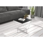 Τραπεζάκι σαλονιού Sofy-Μαύρο - Λευκό 50x50x45