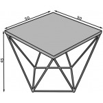 Τραπεζάκι σαλονιού Sofy-Μαύρο - Λευκό 50x50x45