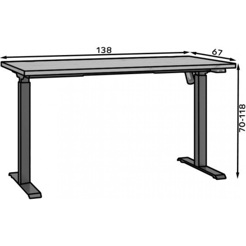 Γραφείο Malon με ρυθμιζόμενο ύψος-Φυσικό 138x67x70