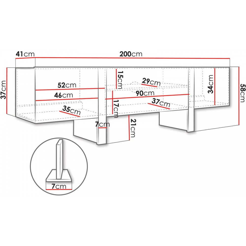 Έπιπλο τηλεόρασης Tore 3D