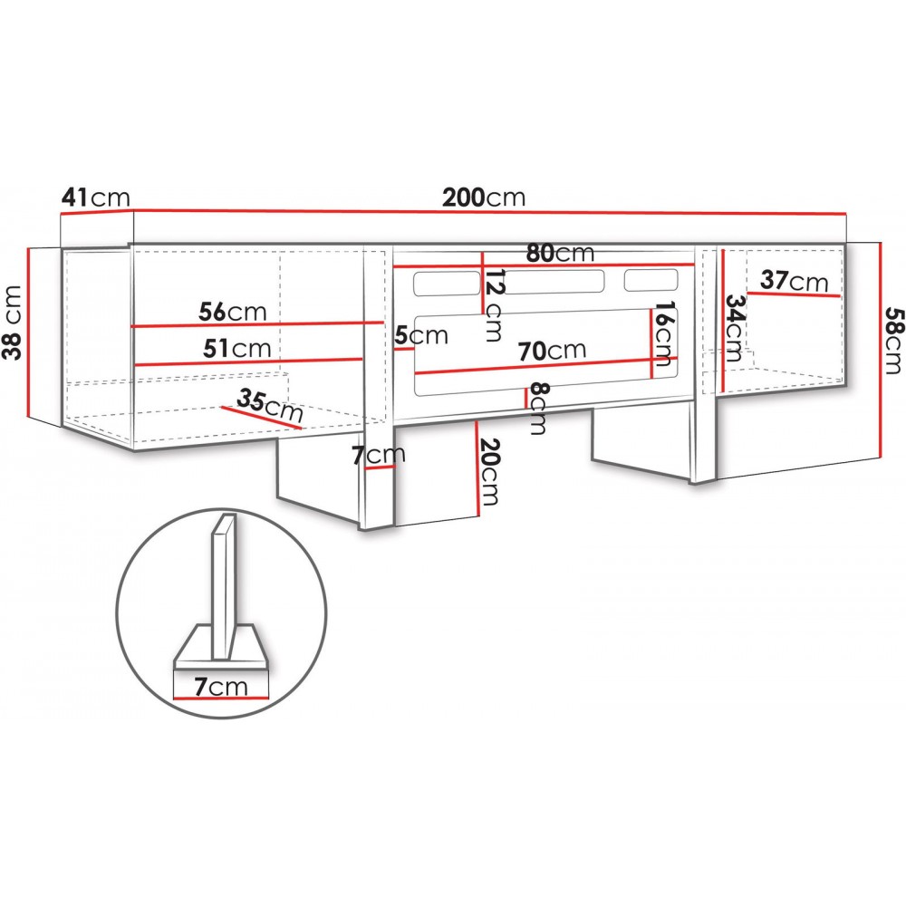 Έπιπλο τηλεόρασης Tore 2D