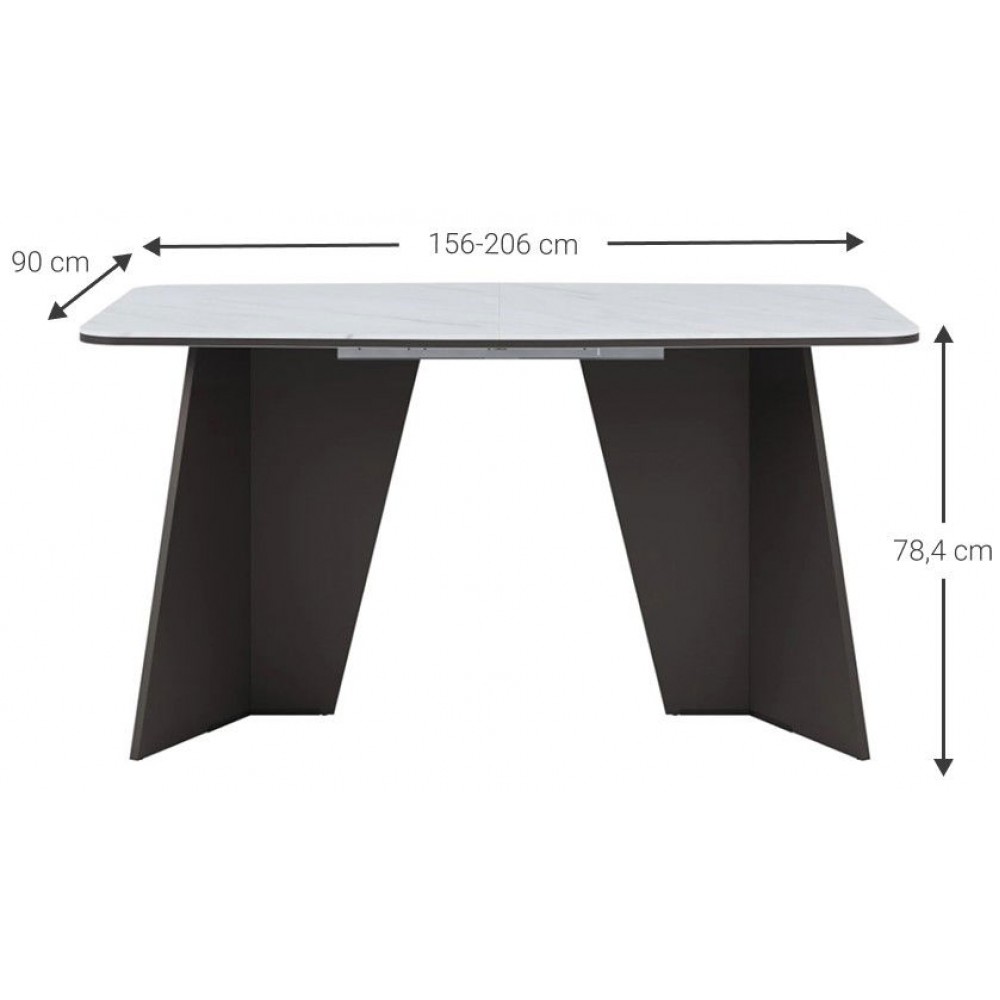 Τραπέζι Moneto Επεκτεινόμενο-Καφέ Σκούρο