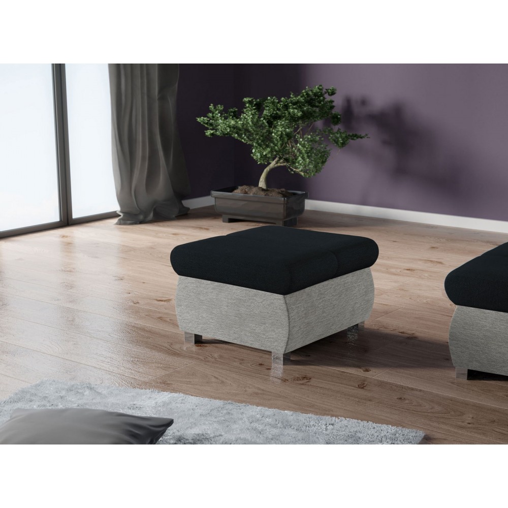 Πουφ Bangkok -Μαύρο - Γκρι