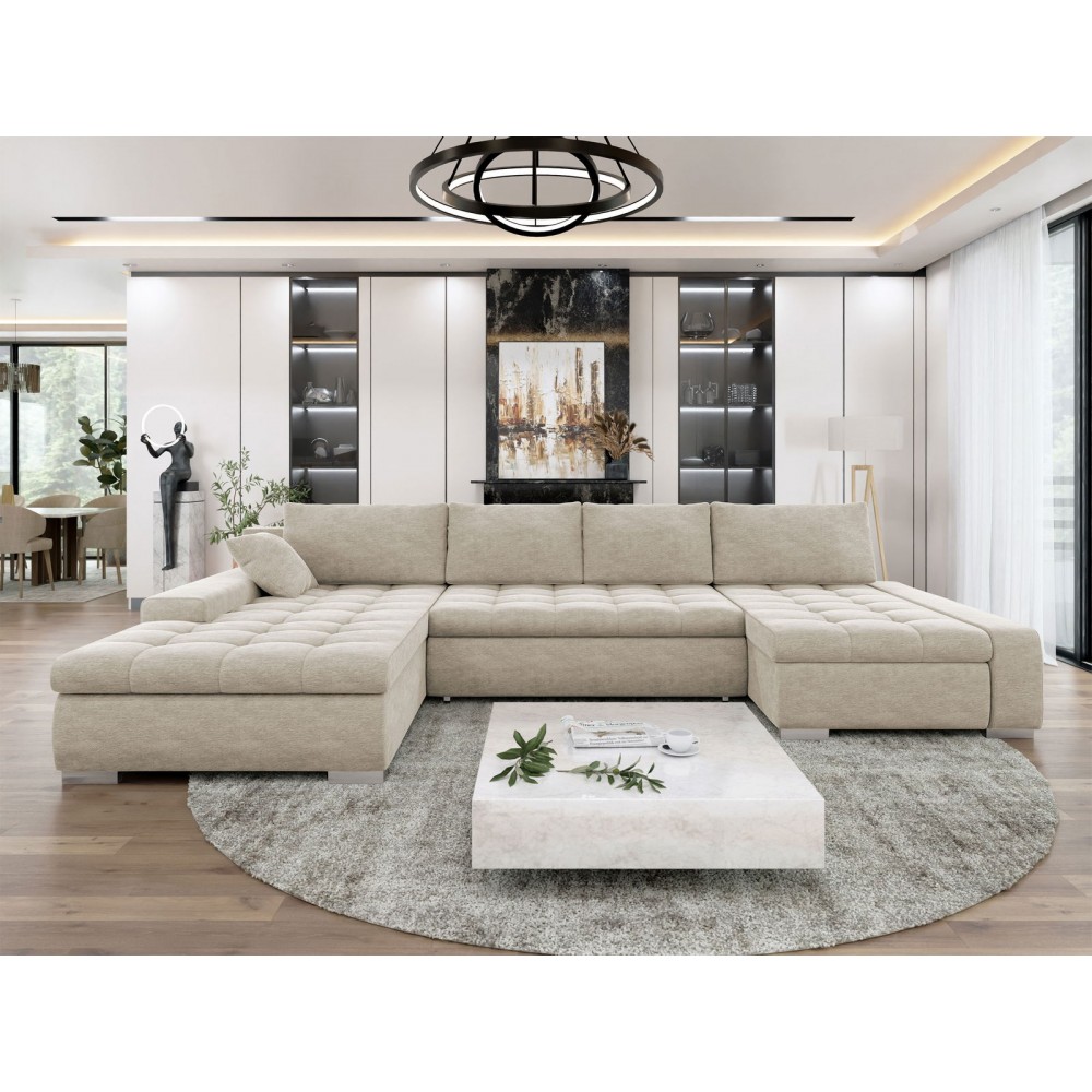 Γωνιακός καναπές Caro-Εκρού