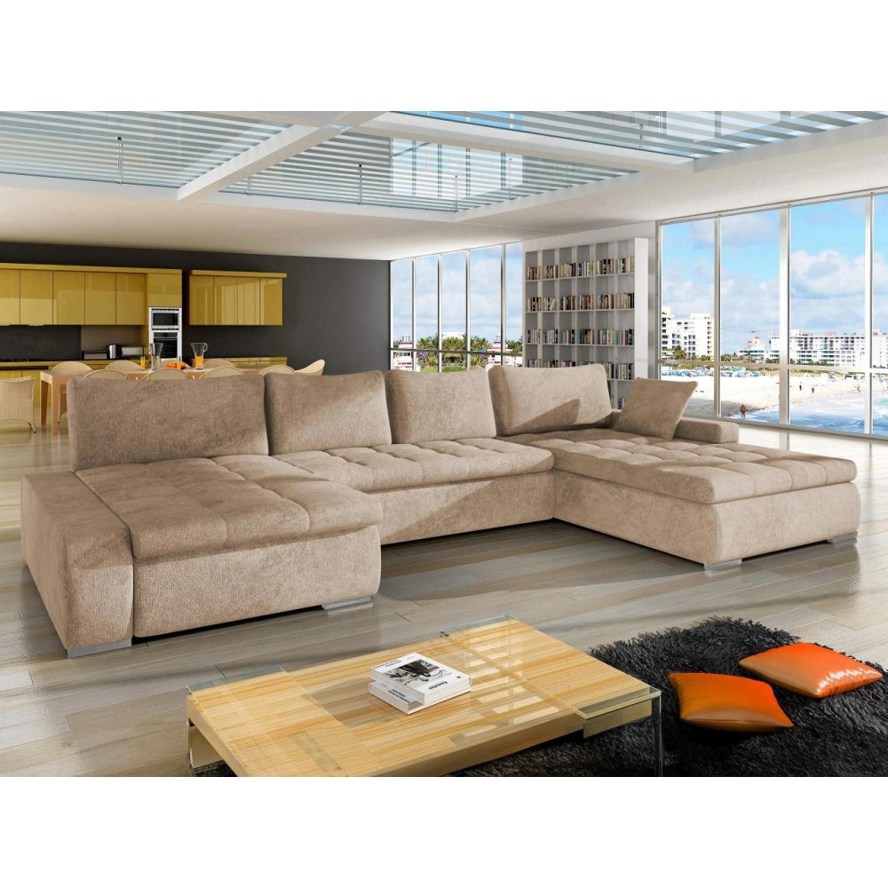 Γωνιακός καναπές Caro-Μπεζ