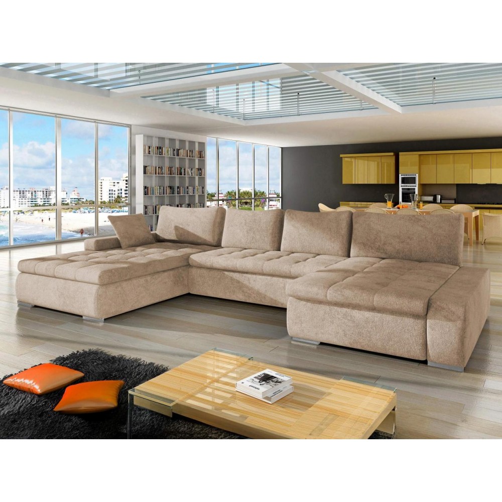 Γωνιακός καναπές Caro-Μπεζ