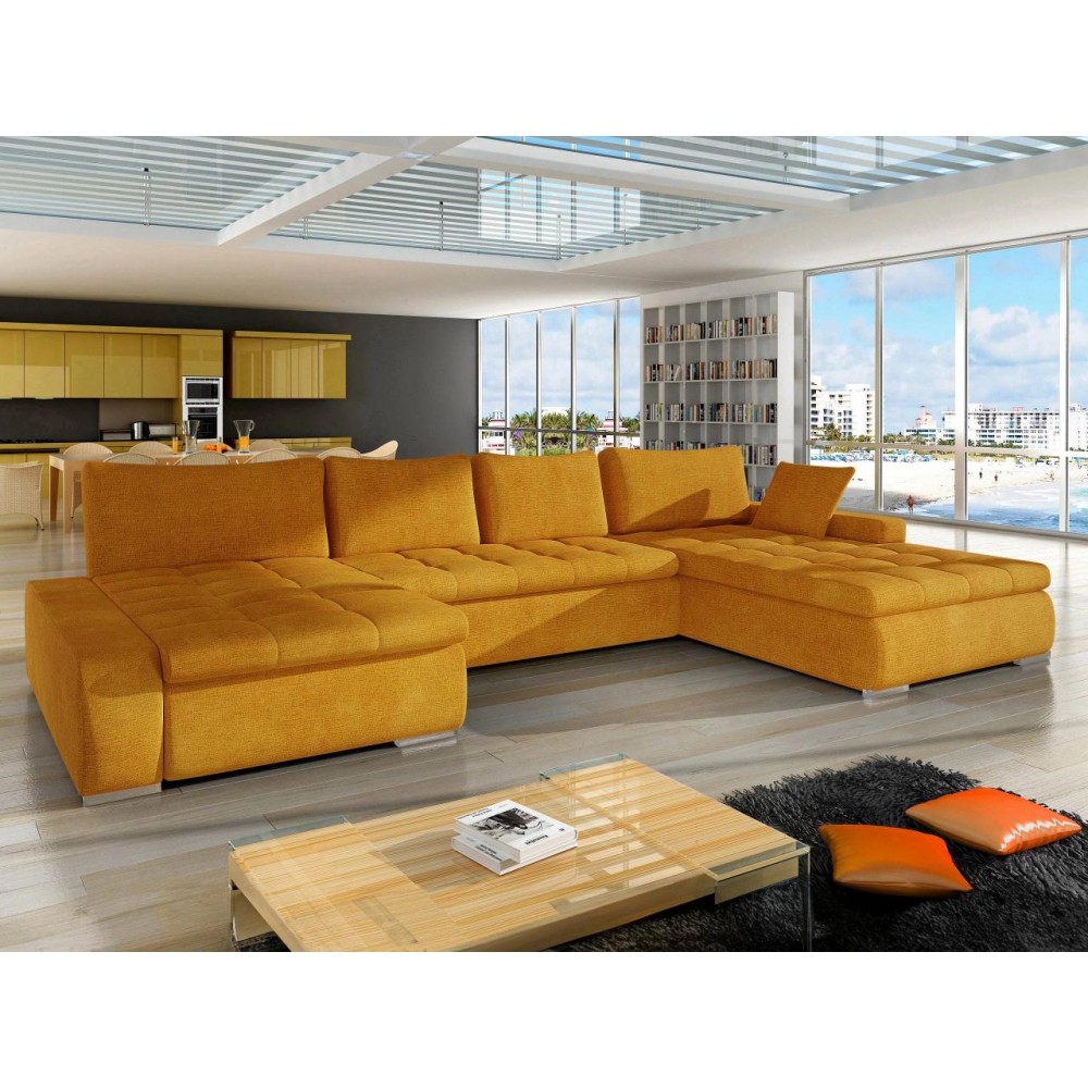 Γωνιακός καναπές Caro-Πορτοκαλί