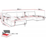 Γωνιακός καναπές Caro-Πορτοκαλί