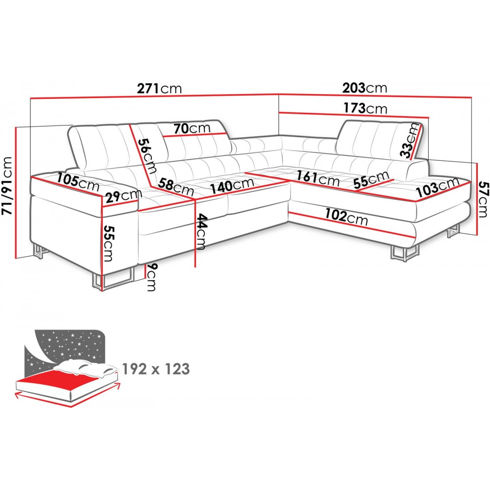 Γωνιακός καναπές Laris-Μπεζ-Δεξιά