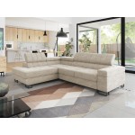 Γωνιακός καναπές Laris-Μπεζ-Αριστερή