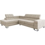 Γωνιακός καναπές Laris-Μπεζ-Αριστερή
