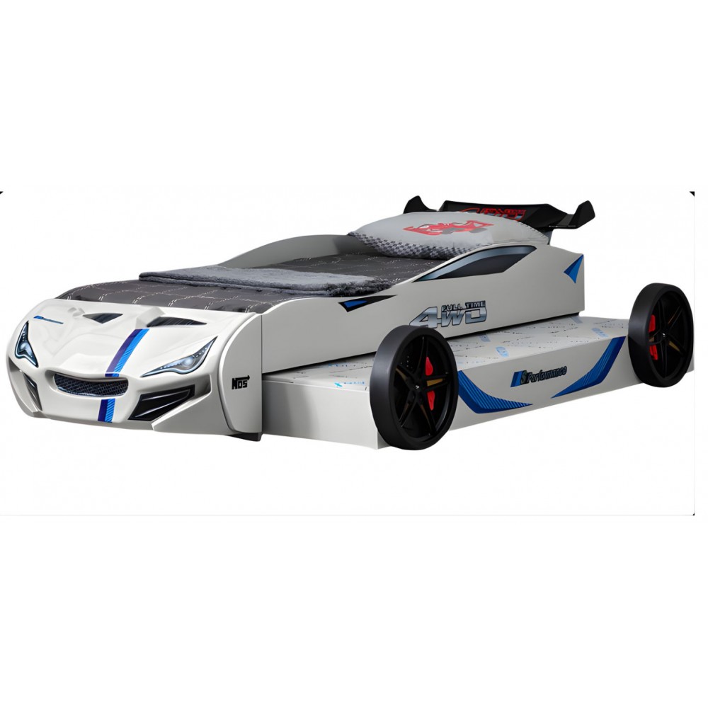 Παιδικό Κρεβάτι Turbo GT Duo-Λευκό