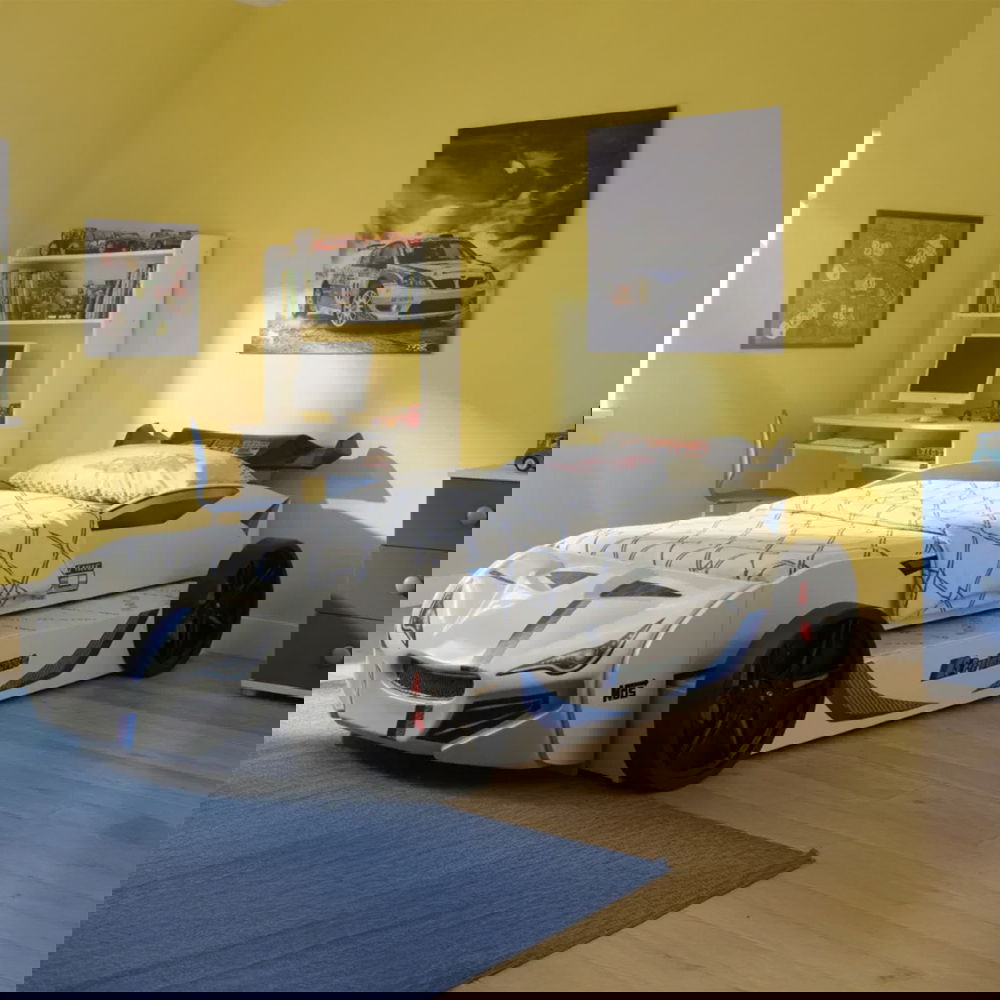 Παιδικό Κρεβάτι Turbo GT Duo-Λευκό