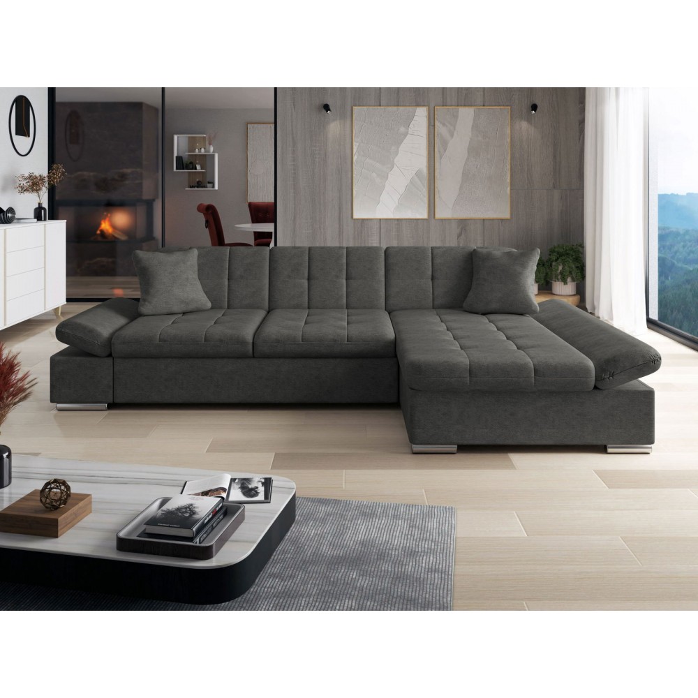 Γωνιακός καναπές Malwi-Ανθρακί-Δεξιά