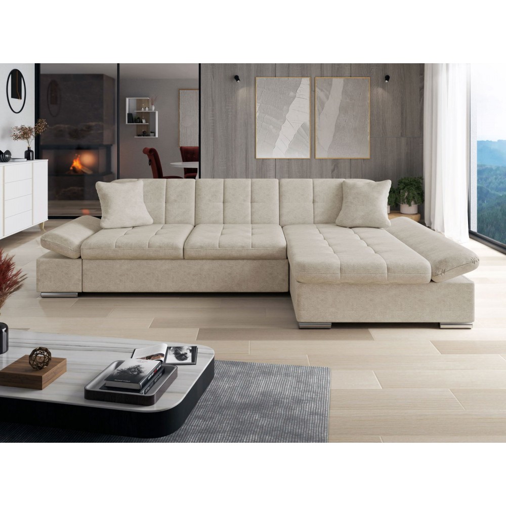 Γωνιακός καναπές Malwi-Εκρού-Δεξιά