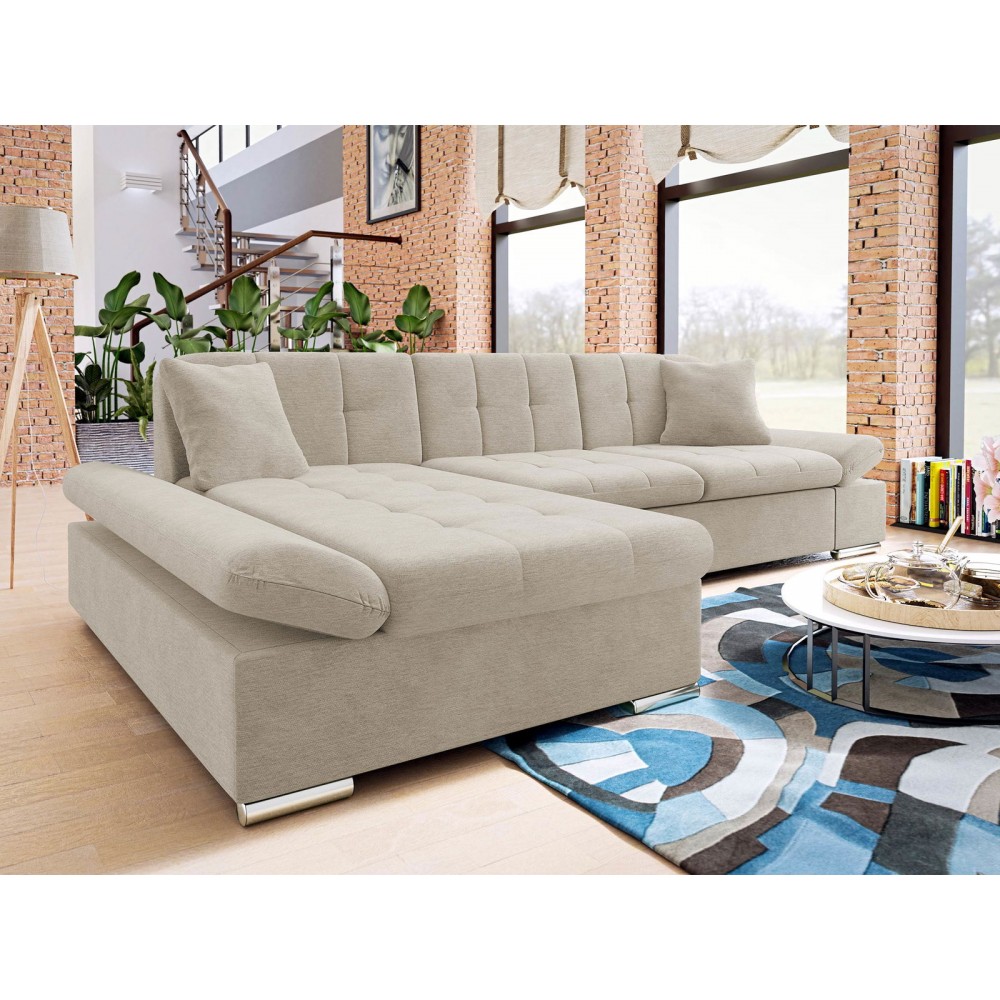 Γωνιακός καναπές Malwi-Εκρού-Αριστερή