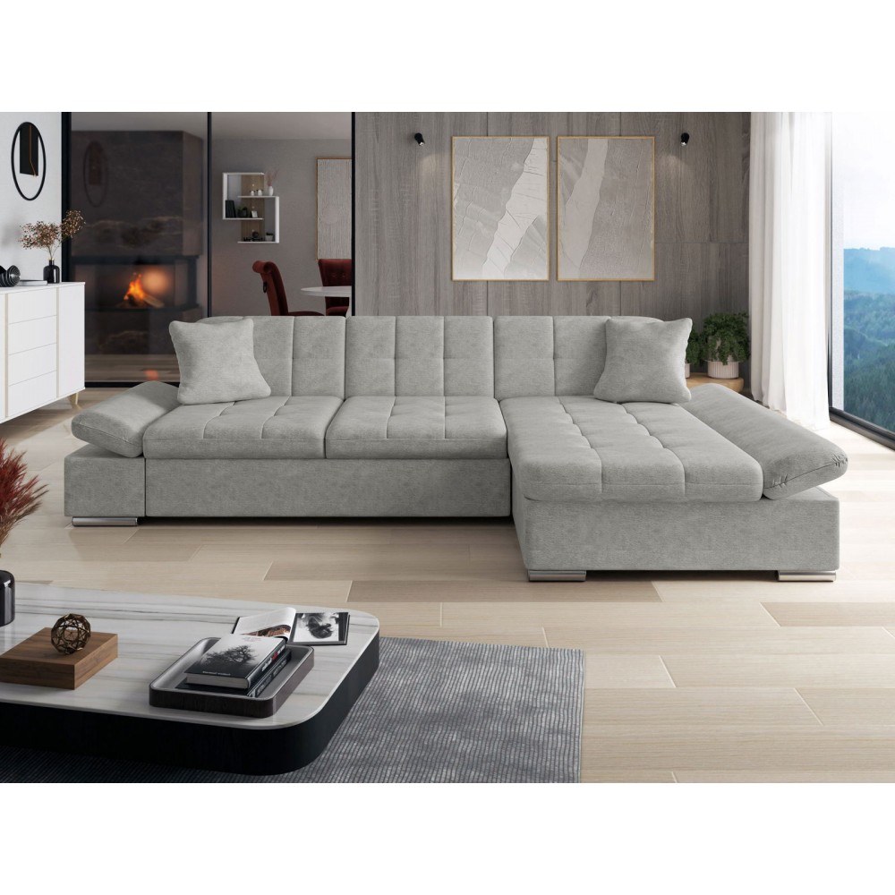 Γωνιακός καναπές Malwi-Γκρι Ανοιχτό-Δεξιά