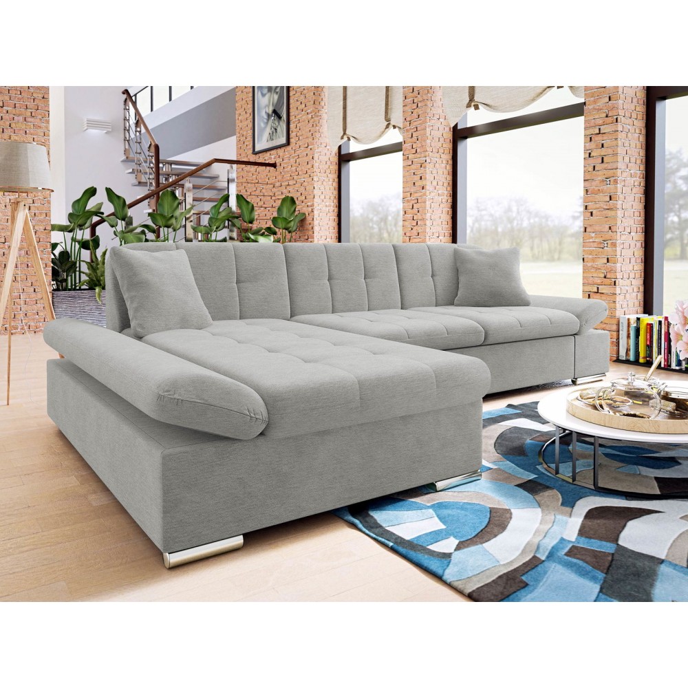 Γωνιακός καναπές Malwi-Γκρι Ανοιχτό-Αριστερή