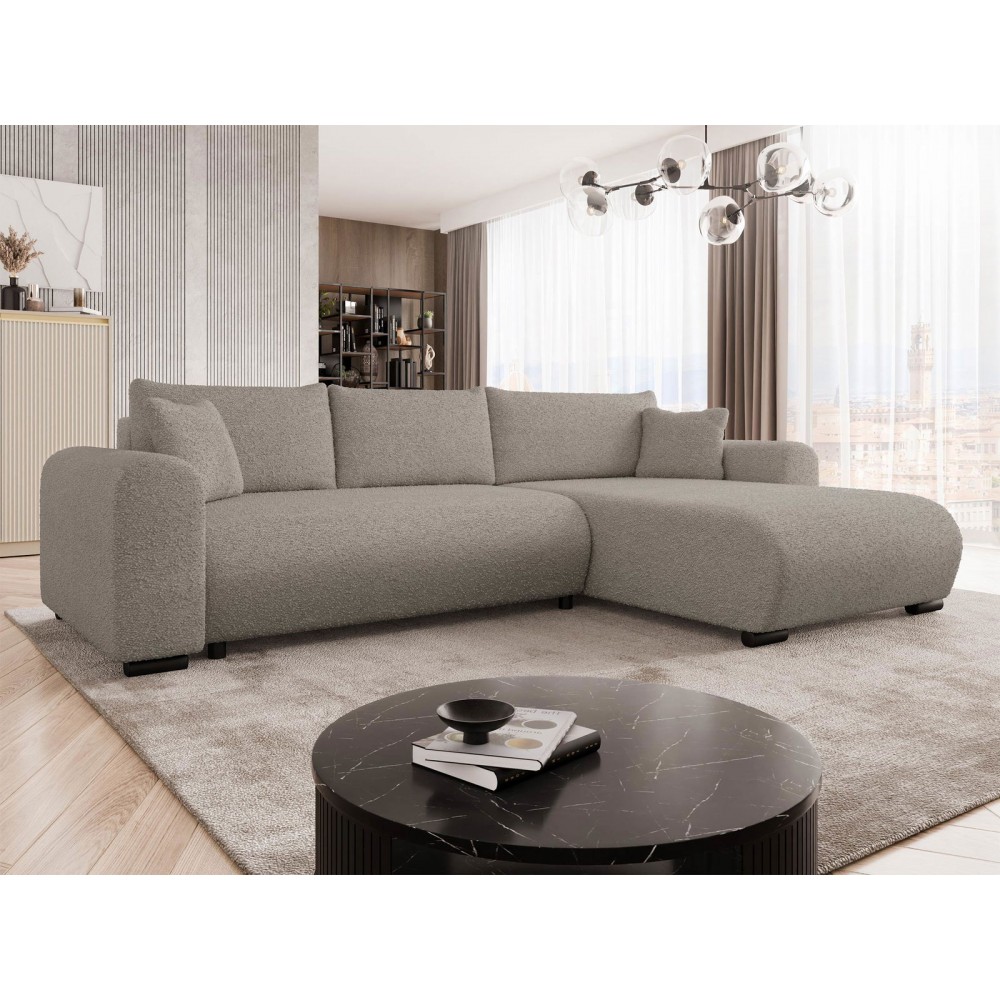 Γωνιακός καναπές Merkos-Μπεζ Σκούρο