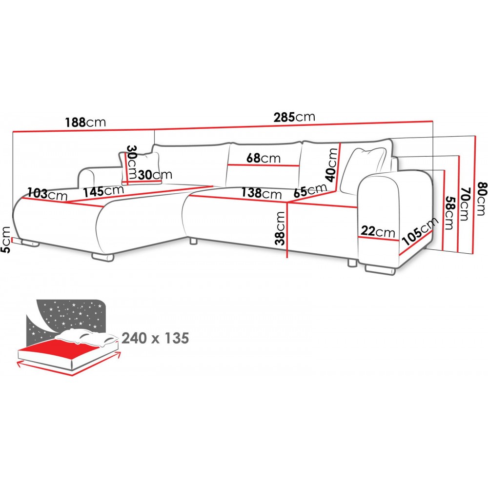 Γωνιακός καναπές Merkos-Μπεζ Σκούρο