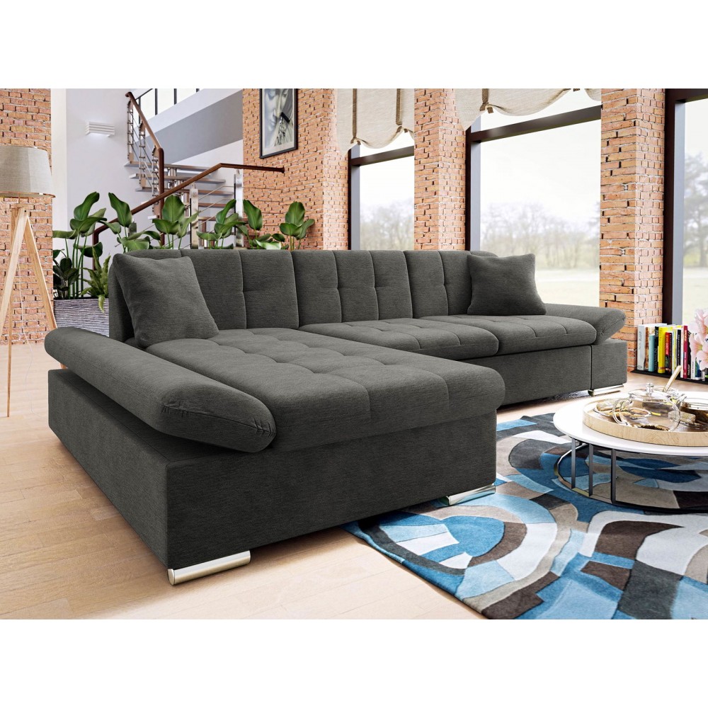 Γωνιακός καναπές Montana-Ανθρακί-Αριστερή