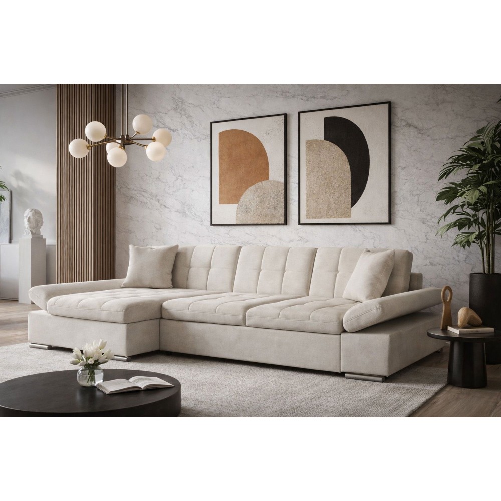 Γωνιακός καναπές Montana-Εκρού-Αριστερή