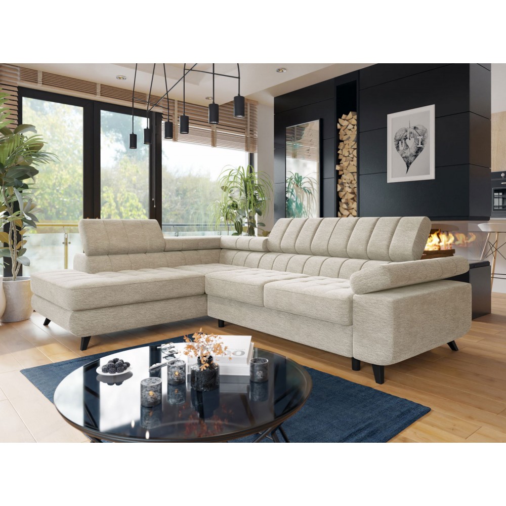 Γωνιακός καναπές Nord-Εκρού-Αριστερή